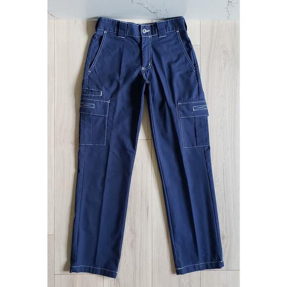 Dickies Flex Cargo Pants Mens 28x32 Navy Ripstop Skateboarding White Stitching - Picture 1 of 6